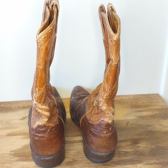 Vintage Brown/Tan Neolite Leather Cowboy Boots - Picture 3 of 3